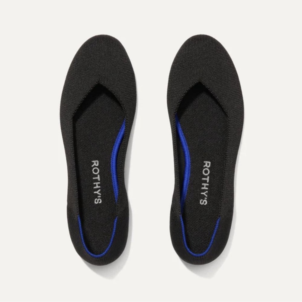 Rothys black rounded toe flat